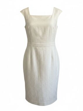 Ann Taylor White Midi Sheath Dress